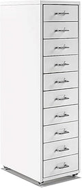 Filing Cabinet Suspension Files 10 Drawer File Drawer with Wheels Filing Drawers Metal for Colorful Office Furniture (Color : White)