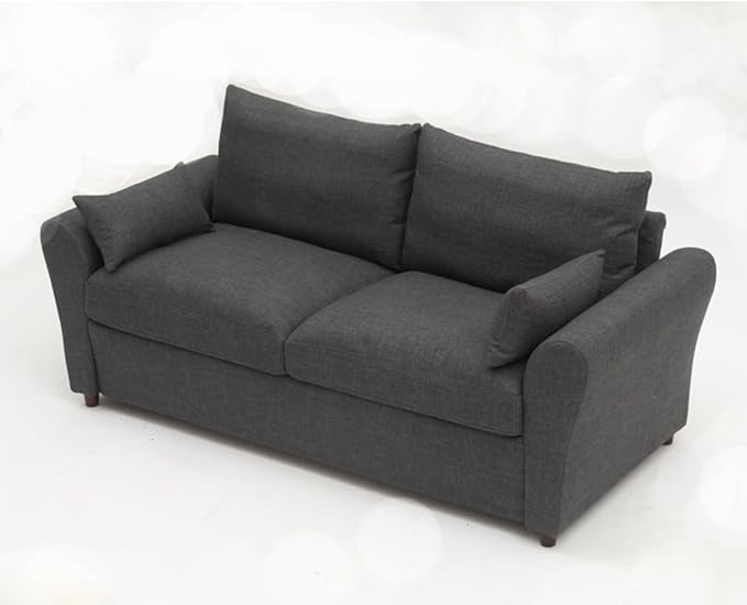 Panana Loveseat Sofa 2 Seater and 3 Seater Modern Couch Fabric Couch with Under Storage Seat CushionTrack Armrest Comfy Couches for Small Spaces Living Room (Dark Gray Linen Fabric 3 Seater)