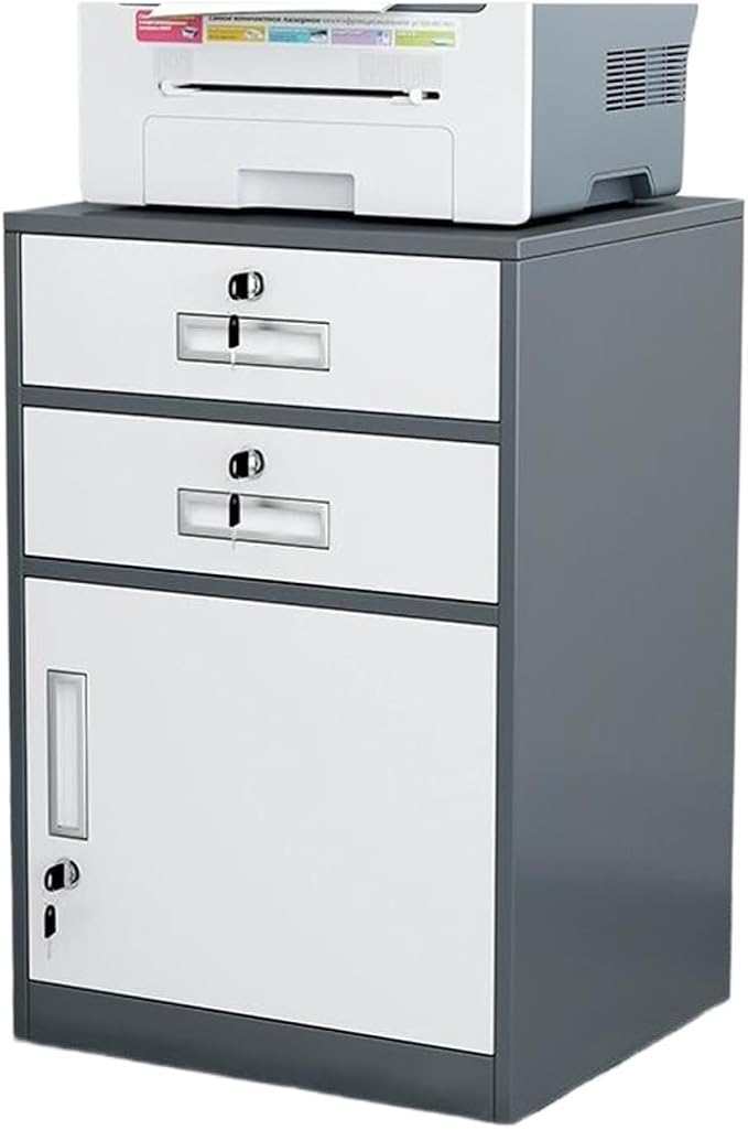 File Cabinet Under The Desk Storage Storage Cabinet with Lock Drawer Cabinet File Data Cabinet Tin File Cabinet (Color : Grey)