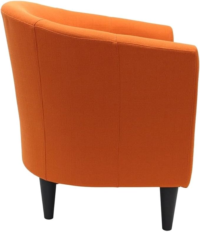 Pemberly Row Traditional Fabric Club Chair 17.5 Seat Height Polyester Upholstery Orange Finish Durable Construction Padded Seat Accent Chair for Living Room or Bedroom