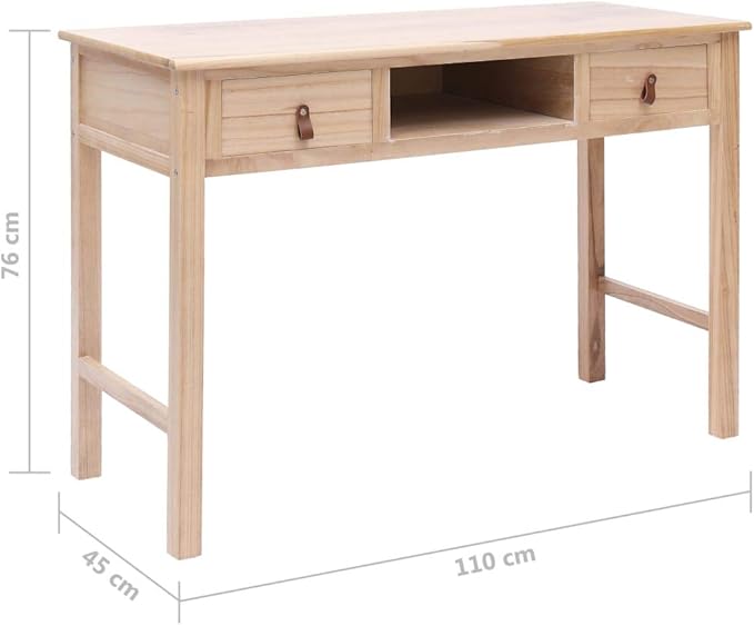 Simple Computer Desk 43.3 inch Home Office Desk Study Table Laptop Standing Desk Writing Desk with 2 Storage Drawers Makeup Vanity Console Table