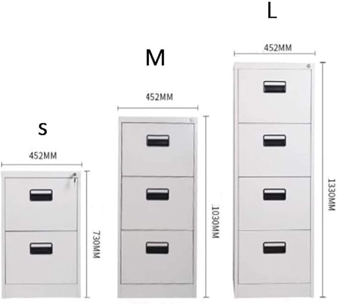 File Cabinets Floor-Standing File Cabinet Large Capacity Push-Pull Drawer Mobile Iron with -Theft Lock(Large)
