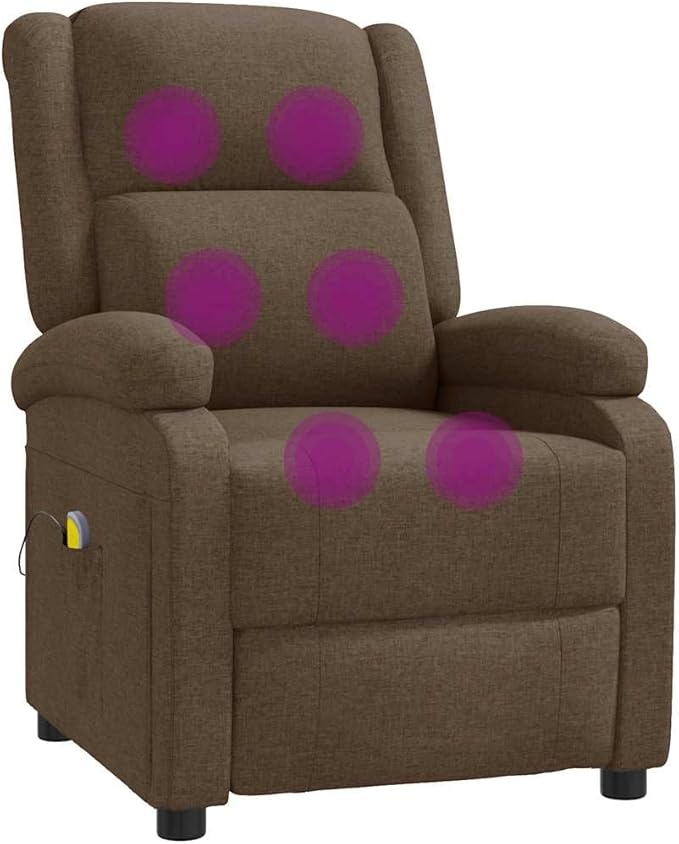 Massage Chair Brown Fabric Single Chair Electric Heat Power Lift Recliner for Room &amp Living - Best Heated Recliners Choice