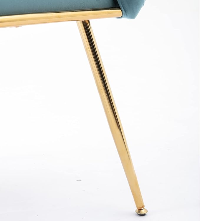 HomVent Makeup Desk Chair Vanity ChairLuxury Knitting Home Office Chair with Arms and Golden Metal Leg for Bedroom Living Room Vanity Dining Room