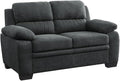 Lexicon Holleman 58 Polyester Fabric Loveseat with Exposed Legs in Dark Gray