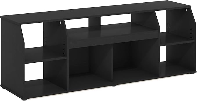 Furinno Jaya TV stand for up to 65 Inch TV Gaming Enterteinment Center with LED Lights Living Room Media Console Table Americano