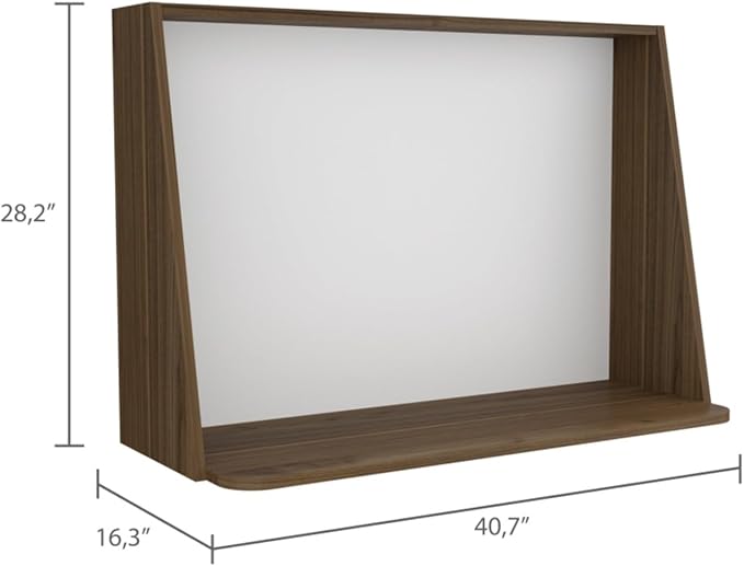 Wall Desk Computer Desk Mounted Space-Saving with Desktop Shelf and Blackboard Backboard for Home Office Study Room or Small Spaces Functional Floating Workstation