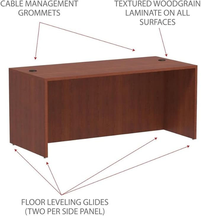 Alera Valencia Series 66 by 30 by 29-1/2-Inch Desk Shell Medium Cherry