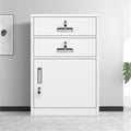 File Cabinet with Lock Metal Under Desk Storage Under Desk File Cabinet with 4 Drawers Large Capacity Filing Cabinets Under Desk Printer Stand for Home Office(White)