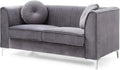 Glory Furniture Delray Velvet Loveseat in Gray