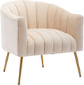 Modern Velvet Tub Chair Armchairs Barrel Accent Dinning Chair with Gold Plated Metal LegsThick Soft Padded Seat for Living Room