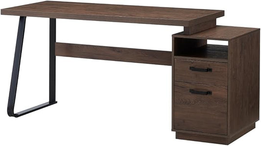 Home Office Computer Desk with Drawers/Hanging Letter-Size Files 65 inch Writing Study Table with Drawers