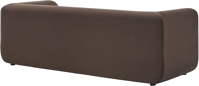 Modway Leif Performance Velvet Upholstered Sofa – 89 Inch Modern Tuxedo Sofa – Comfy 3 Seater Velvet Couch