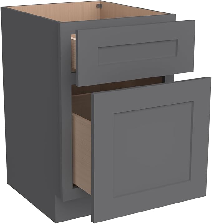 RTA Solid Wood File Cabinet with 2 Drawers Desk Under-Table Wooden File Cabinet Suitable for Bedside or Freestanding File Storage Cabinet (Pebble Gray 18 W × 21 D × 29.5 H)