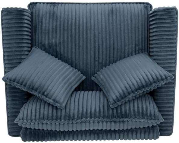 Polibi Lazy Comfortable Single-Person Sofa Chair with High-Resilience Cushion and a backrest Compact Single Seater for Living Room &amp Bedroom Blue