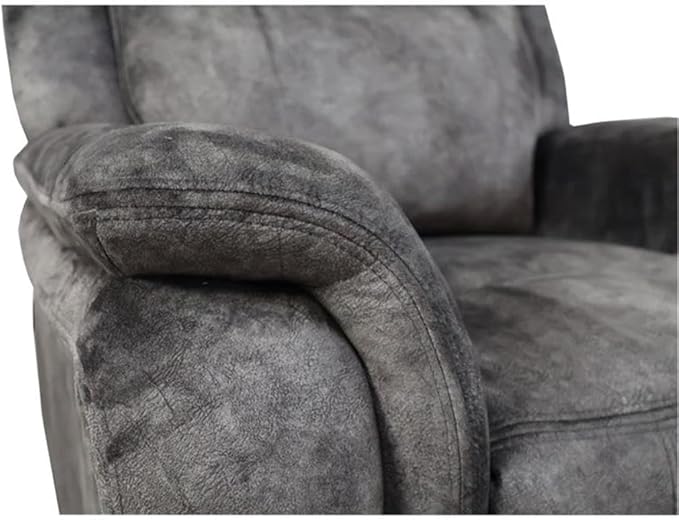 Pemberly Row Park City Polyester Fabric Power Glider Recliner Slate Finish 38W x 39D x 39H Hardwood Plywood Frame Pocket Coil Seating Smooth Reclining and Gliding Elegant Living Room Chair