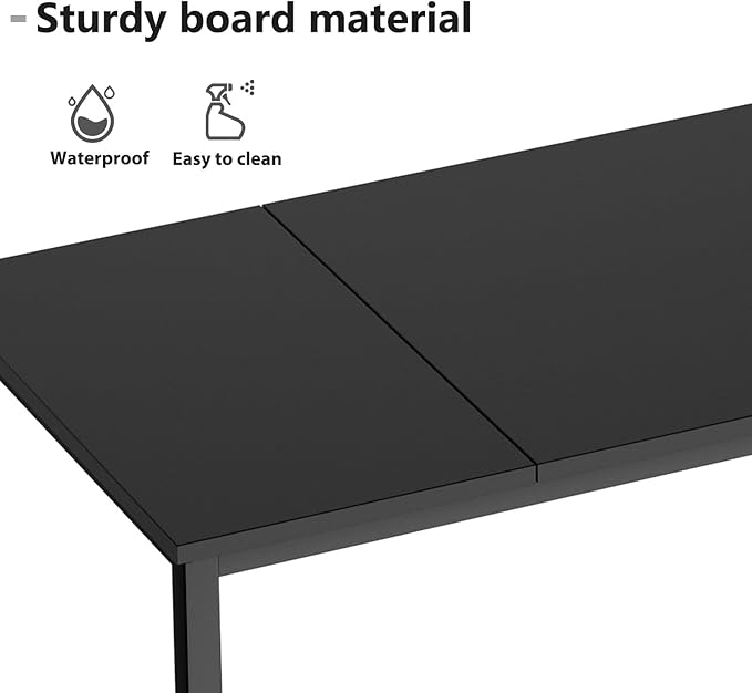 DlandHome 71 inches X-Large Computer Desk Composite Wood Board Decent and Steady Home Office Desk/Workstation/TableBlack23.6Wide