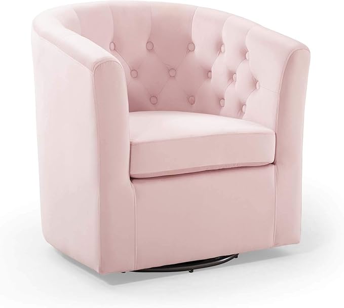 Modway EEI-4138-PNK Prospect Tufted Performance Velvet Swivel Armchair Pink