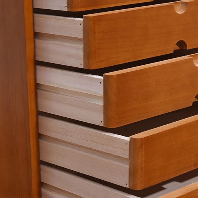 Solid Wood D File Cabinet with Multilayer Storage Box Drawers and Desk Organizer Monitor Stand/Printer Holder4 Layer