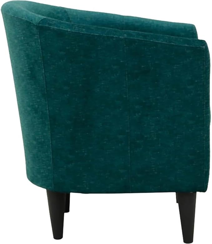 Pemberly Row Traditional Polyester Fabric Club Chair Teal Finish 32 H x 30.5 W x 27.5 D Padded Seat Durable Construction Accent Chair for Living Room or Bedroom