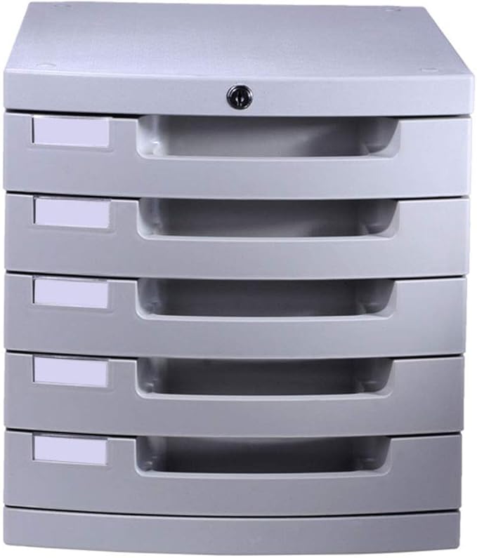 File cabinets Filing cabinets for Home 5 Drawers with Lock Plastic Gray File Filing Cabinet 31.5 * 35 * 29.8cm Bookcase