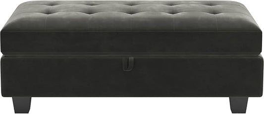 Belffin Large Storage Ottoman Module for Modular Sectional Sofa Grey