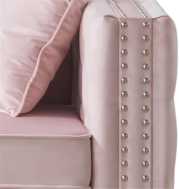Glory Furniture Paige Velvet Loveseat in Pink