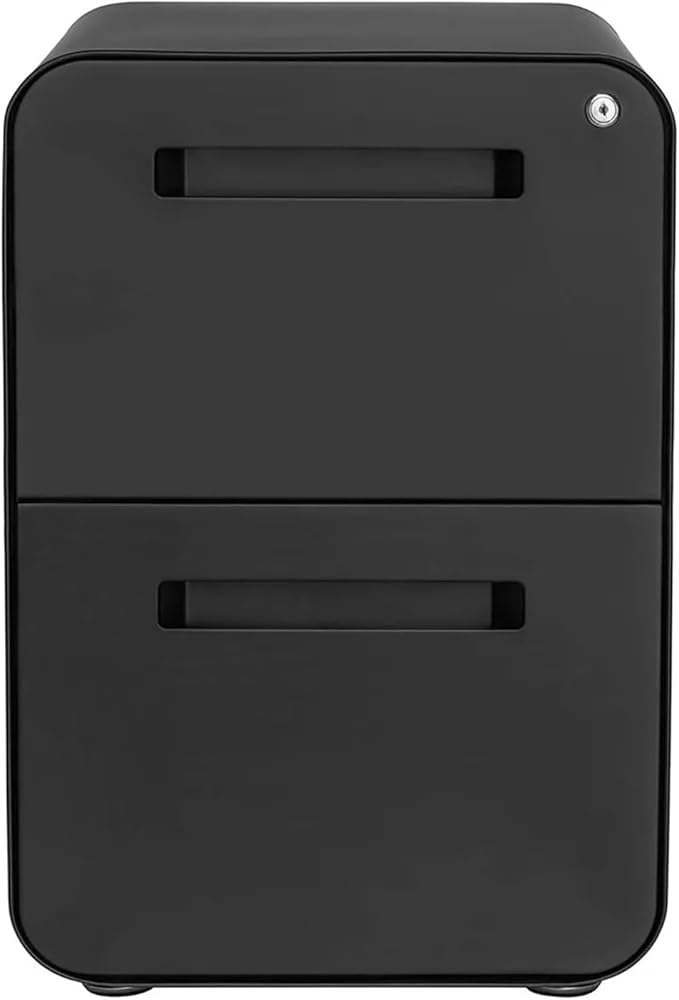 Mobile File Cabinet 2 Drawer Mobile File Cabinet with Lock - Under Desk Metal Filing Cabinet Legal/Letter File Folders Wheels and Stati
