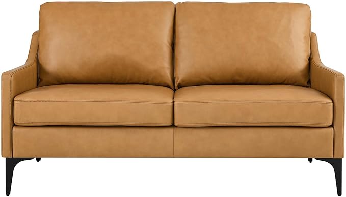 Modway EEI-6020-TAN Corland Leather Loveseat Tan