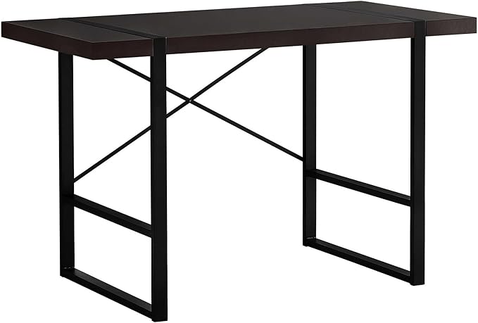 Monarch Specialties Laptop Table for Home &amp Office-Study Computer Desk-Contemporary Style-Metal Legs 48 L Cappuccino