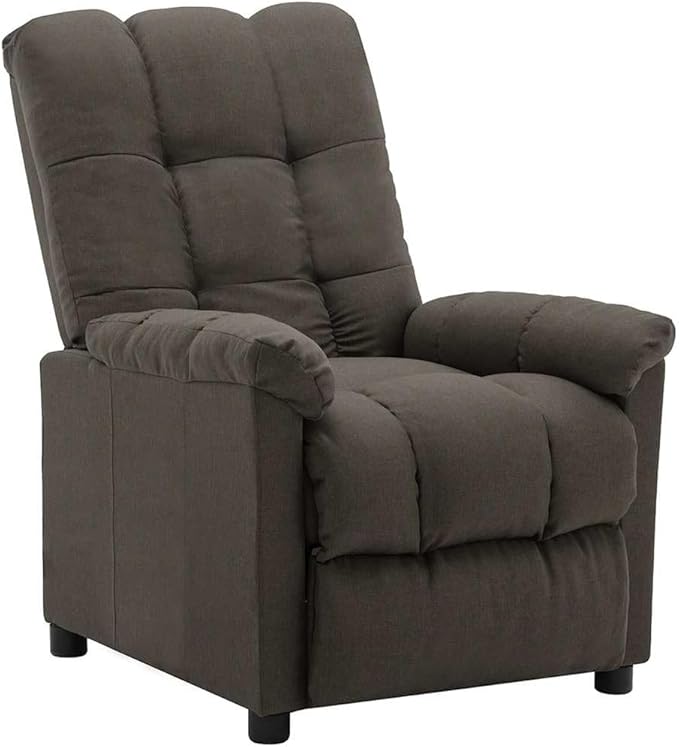 vidaXL Taupe Fabric Recliner Chair with Electric Recline and Adjustable Head/Footrests Modern Polyester for Living Room Home Theater Elderly Smooth Seating