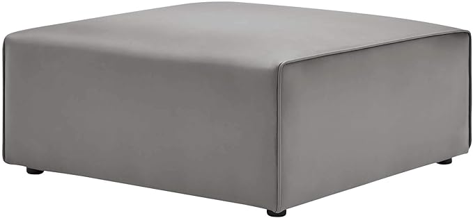Modway Mingle Vegan Leather Ottoman in Gray