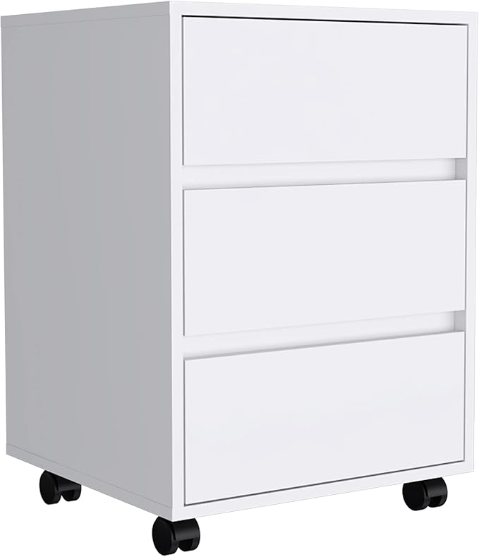 Vienna Mobile Filing Cabinet with All Metal Hardware Roller Blade Glide and Three Drawers. for Office