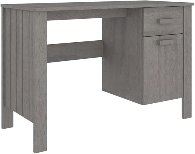 Computer Writing Desk 44.5 inch Multipurpose Home Office Desk Workstation with a Drawer and a Cabinet Modern Simple Study Desk Laptop Table Work Desk Gray