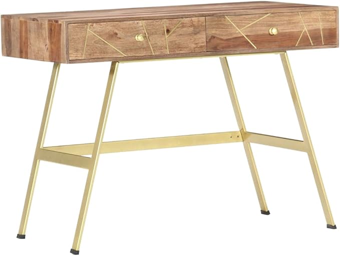 Writing Computer DeskHome Computer DeskLaptop TableIndustrial Simple Workstation Tablefor Small SpaceHome Office TableWriting Desk with Drawers 39.4x21.7x29.5 Solid Sheesham Wood