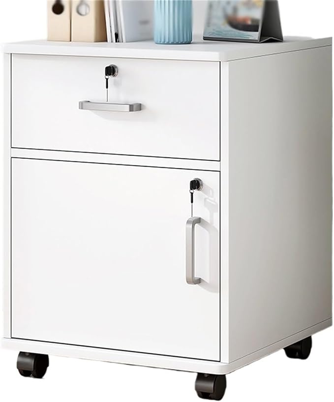 Office File Cabinet Wooden File Cabinet with One Door Storage Cabinet with Sliding Wheel Storage Lock Small Side File Cabinet (Color :
