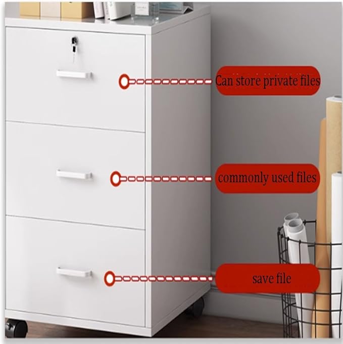 Modern Mobile File Cabinet Furniture Stockpile Matériau MDF Printer Stand for Home Office Commercial-Grade (White 37x37x57cm)