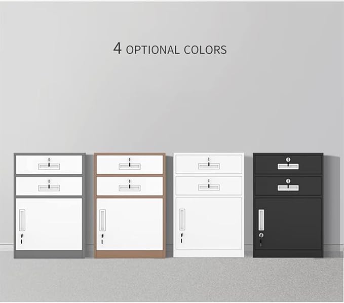 File Cabinet Under Desk Metal Filing Cabinet with Lock 2 Drawer and 1 Cabinet File Cabinet for A4 Sized Letters(Color:Black)