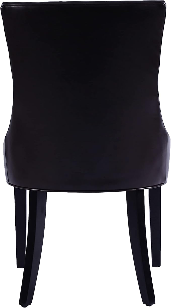 Dark Brown Bounded Leather Dinng Chair Living Room Chair2 pcs Set