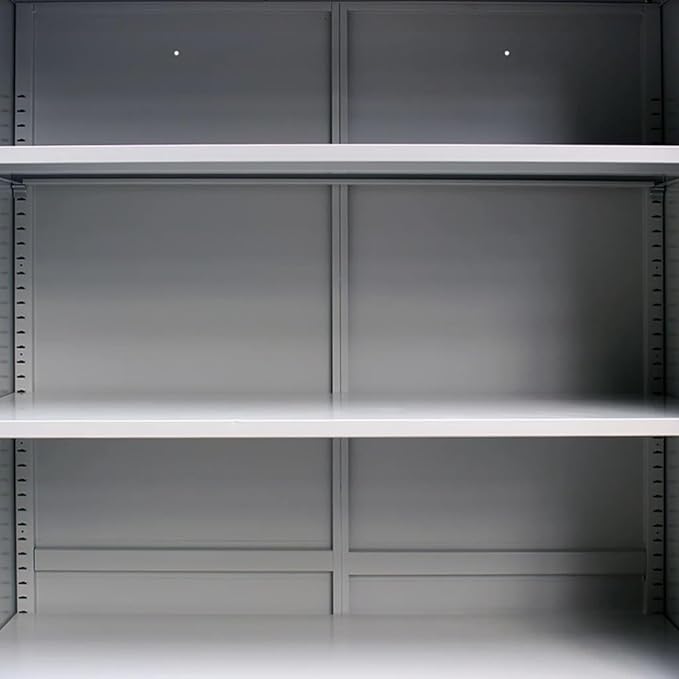 Steel File Cabinet with 2 Doors 35.4x15.7x70.9 Gray Office Storage Cabinet with Adjustable Shelves and Locking System for Home Office Organization