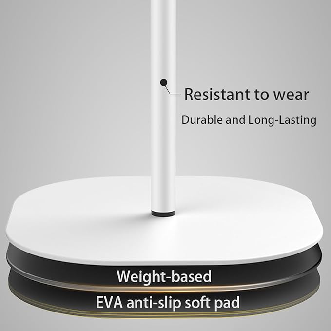 Small Laptop Standing Desk 18“H - 46”H Adjustable Height Pedestal Side Table with Wooden Top Portable Tall End Table Stand-Up Desk for Bedside Couch Sofa Living Room Bedroom Home Office White