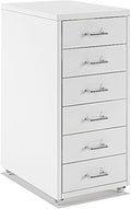 Aimeryup Desk File Cabinet 6-Tier Metal Clip with Wheel Drawer Storage Cabinet Office Study Bedside 41X28X69CM(Size:28X41X69CMColor:A)
