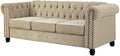 5STARS N&ampR RN Furnishings Chesterfield 81 Button Tufted Linen Fabric Sofa-Beige