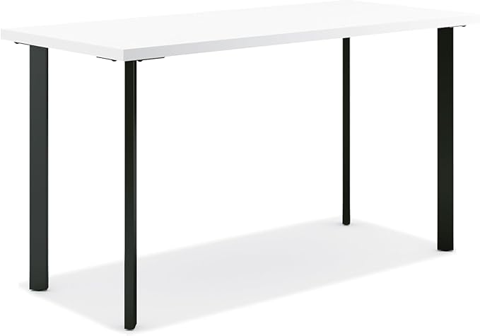 HON Coze Home Office Desks Sturdy Table Computer Desk 48 White Top Black Base