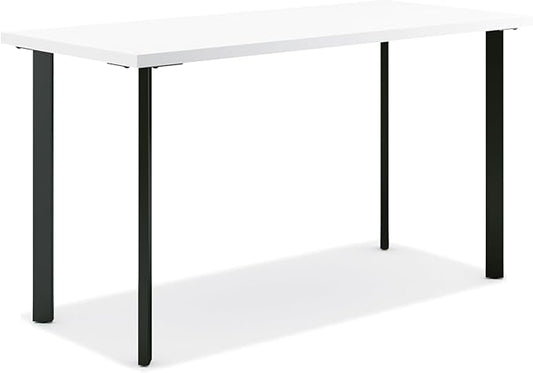 HON Coze Home Office Desks Sturdy Table Computer Desk 48 White Top Black Base