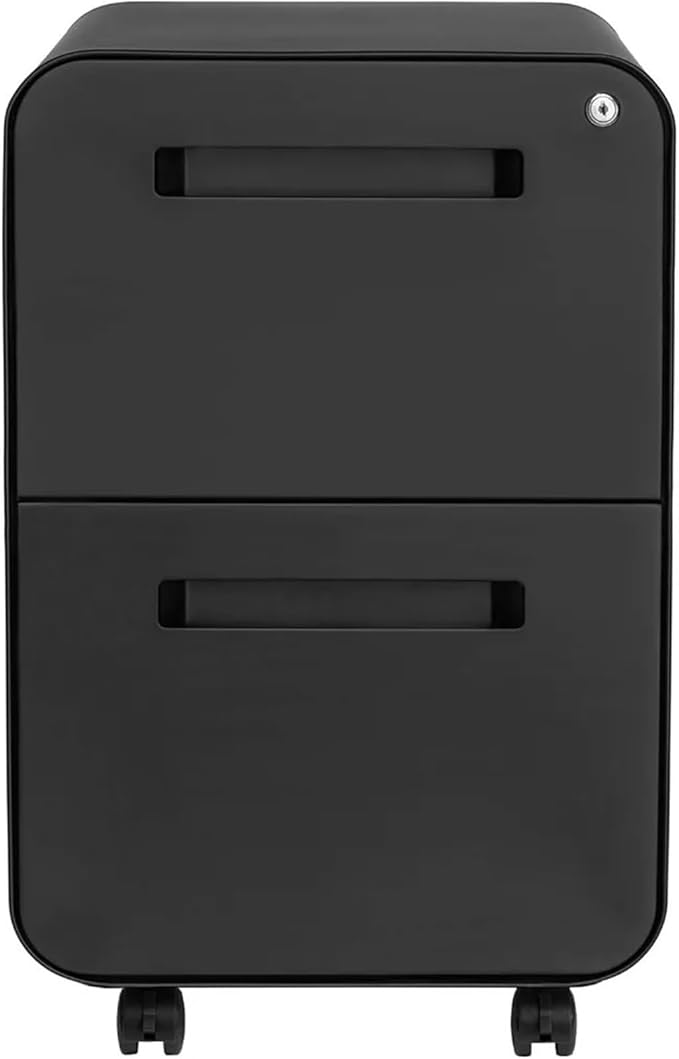 Mobile File Cabinet 2 Drawer Mobile File Cabinet with Lock - Under Desk Metal Filing Cabinet Legal/Letter File Folders Wheels and Stati