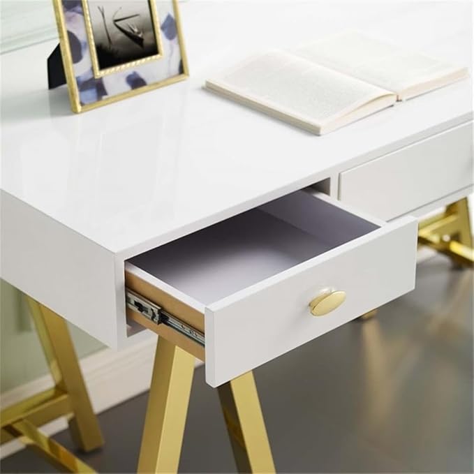 Modway Jettison Office Desk Gold White