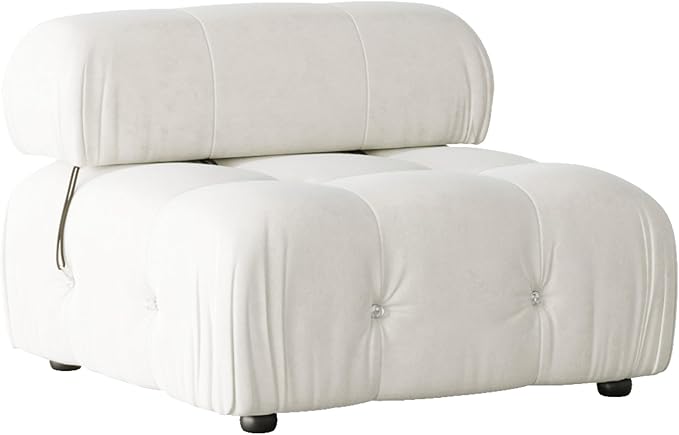 WJShome Modular Sectional Sofa Velvet U Shaped Couch Middle SeatBeige