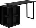 Computer Desk Home Office Left Right Set up Storage Shelves 55 l Work Laptop Black Laminate Black Metal Contemporary Modern
