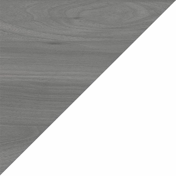 Pemberly Row 72 Bow Front L-Shaped Desk Engineered Wood Gray/White Finish Durable Laminate Surface 200 lb Capacity Modern Style Home or Office Desk with Reversible Return